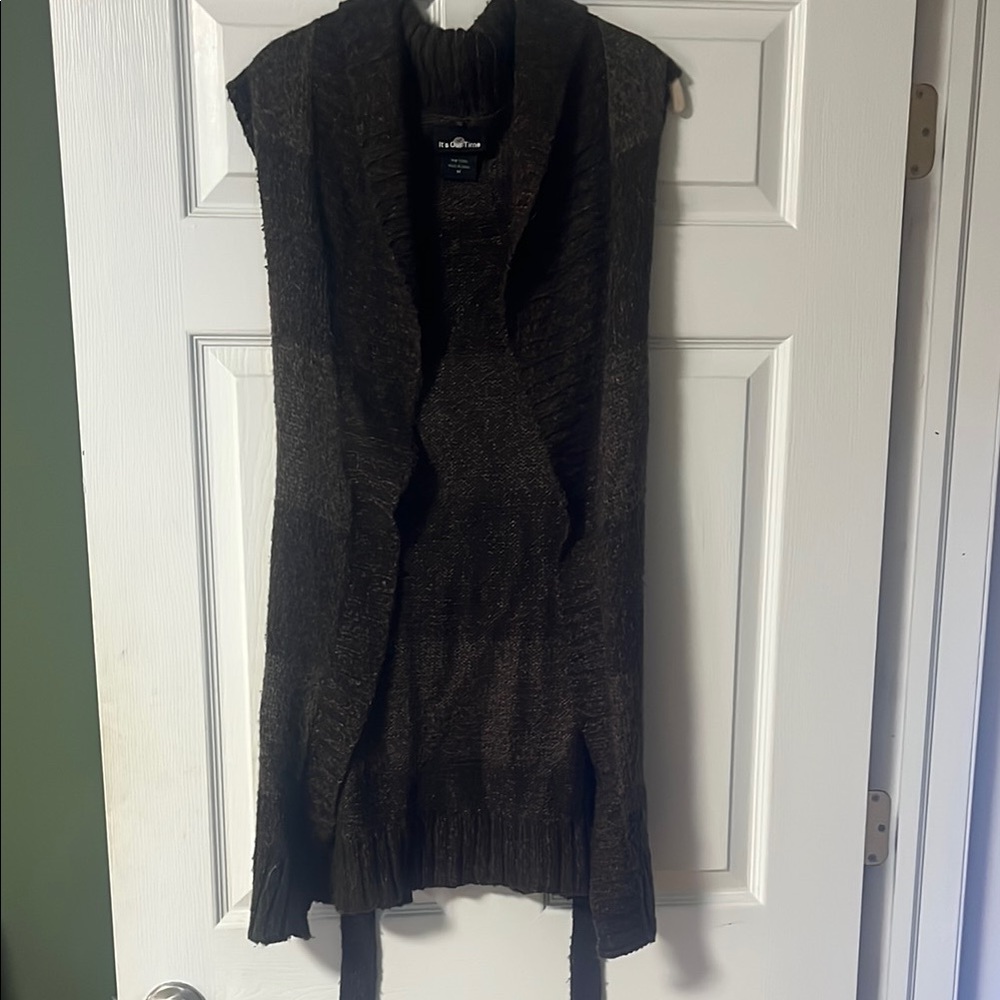 Cato Dark Brown Open Front Cardigan